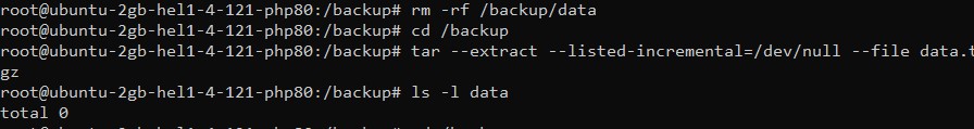 Perform the restoration of the backup using Tar Incremental Backup