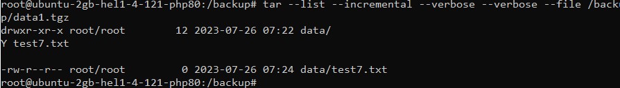 Initialize the Level 1 incremental backup